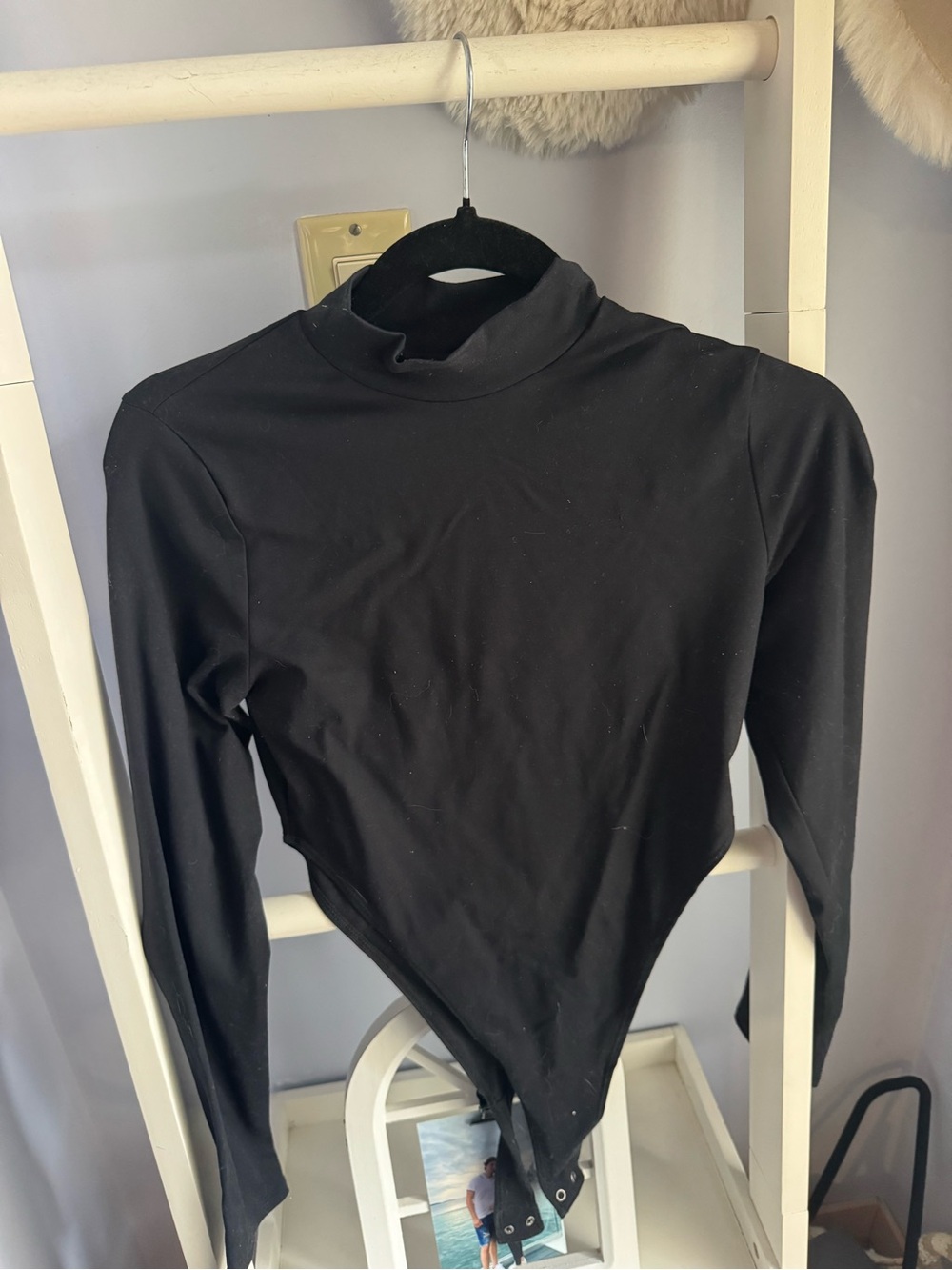 Abercrombie and Fitch Long-Sleeve Seamless Fabric Mockneck High-Leg Bodysuit
